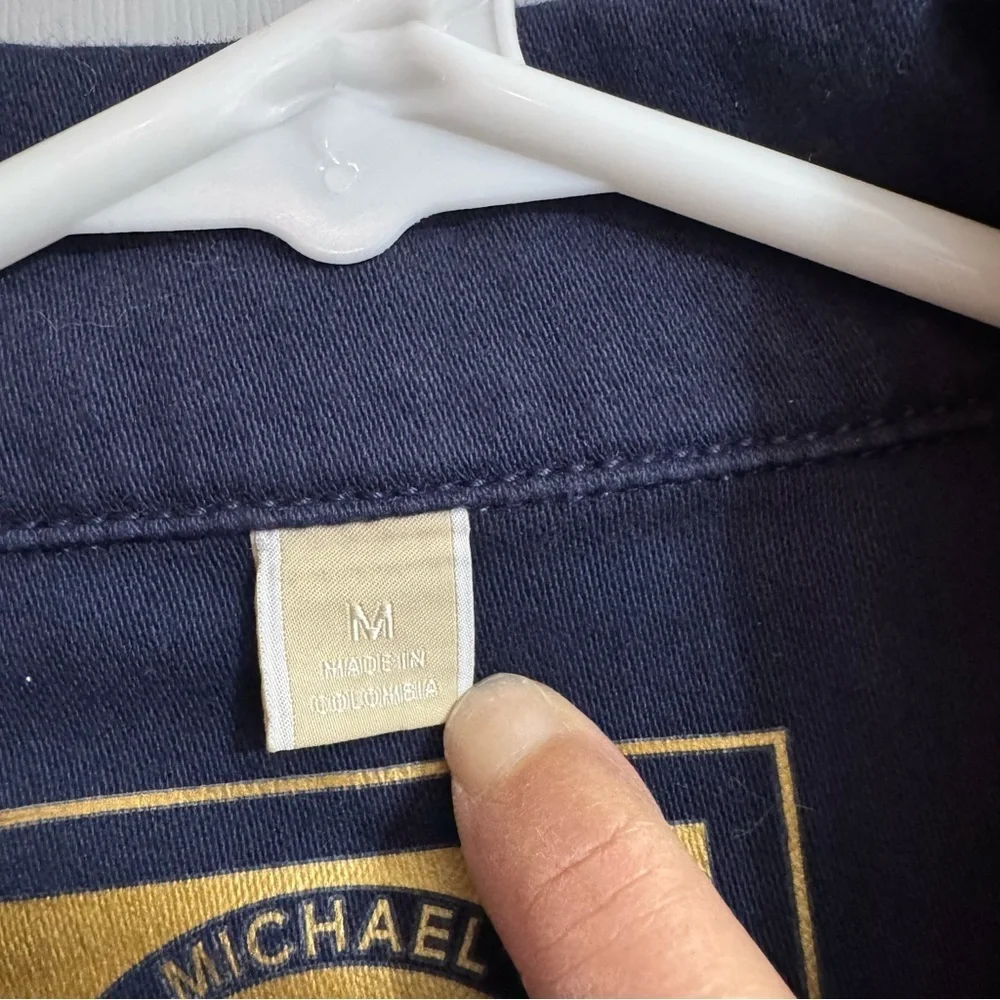 Michael Michael Kors Dark Blue Jean Jacket with Gold Buttons Size Medium